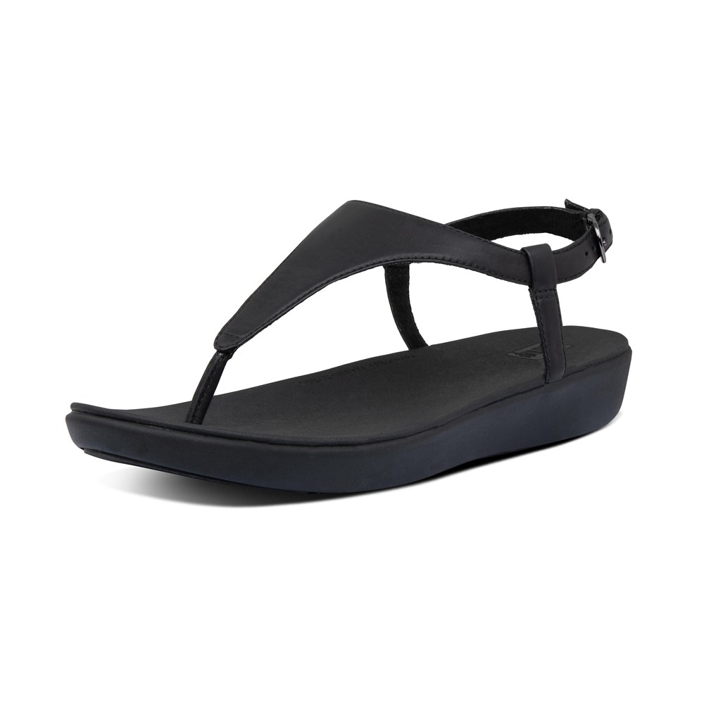 Fitflop Womens Sandals Black - Lainey Leather Back-strap - 39ZAWPHVD